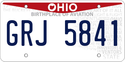 OH license plate GRJ5841