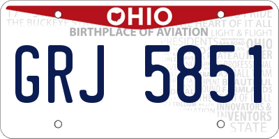 OH license plate GRJ5851