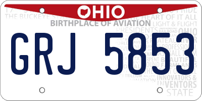 OH license plate GRJ5853