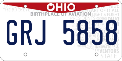 OH license plate GRJ5858