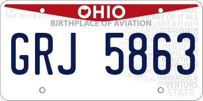 OH license plate GRJ5863