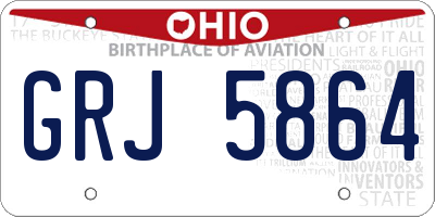 OH license plate GRJ5864