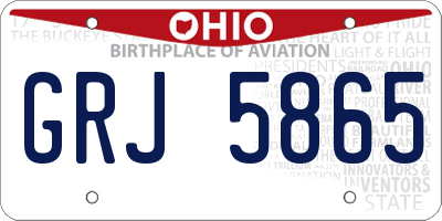 OH license plate GRJ5865
