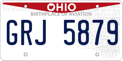 OH license plate GRJ5879