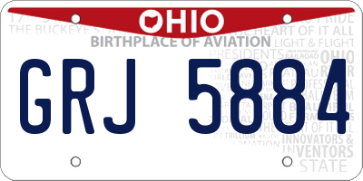 OH license plate GRJ5884