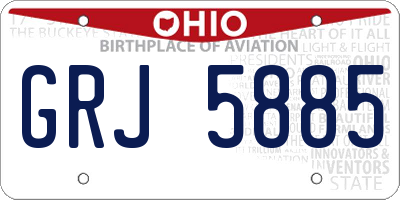OH license plate GRJ5885