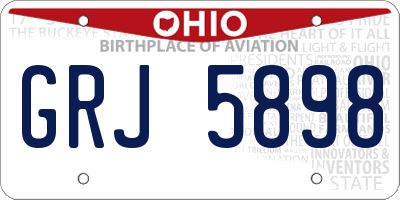 OH license plate GRJ5898
