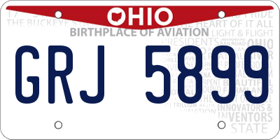 OH license plate GRJ5899