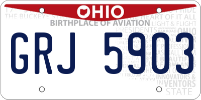 OH license plate GRJ5903