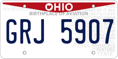OH license plate GRJ5907