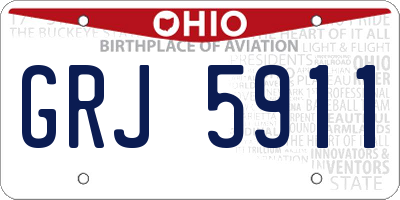 OH license plate GRJ5911
