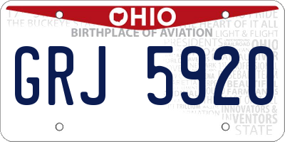 OH license plate GRJ5920