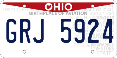 OH license plate GRJ5924