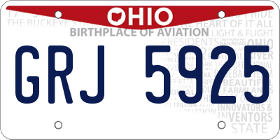OH license plate GRJ5925