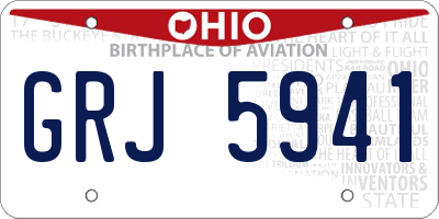 OH license plate GRJ5941