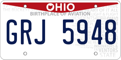 OH license plate GRJ5948