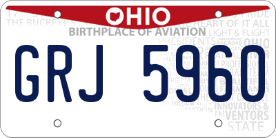 OH license plate GRJ5960