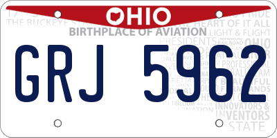 OH license plate GRJ5962
