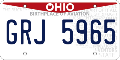 OH license plate GRJ5965