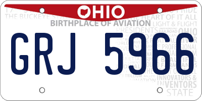 OH license plate GRJ5966