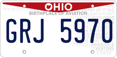 OH license plate GRJ5970