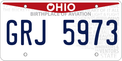 OH license plate GRJ5973