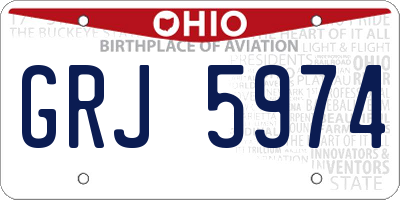 OH license plate GRJ5974
