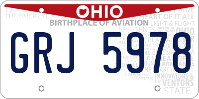 OH license plate GRJ5978