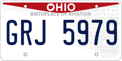 OH license plate GRJ5979