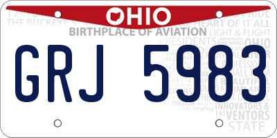 OH license plate GRJ5983