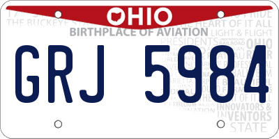 OH license plate GRJ5984