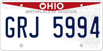 OH license plate GRJ5994