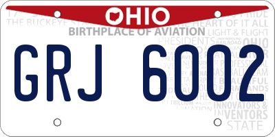 OH license plate GRJ6002
