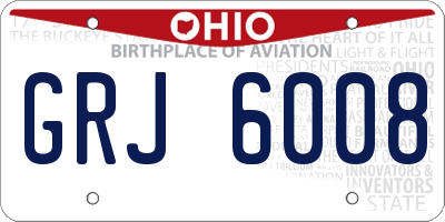 OH license plate GRJ6008