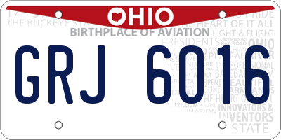 OH license plate GRJ6016