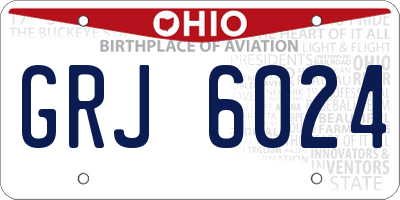 OH license plate GRJ6024