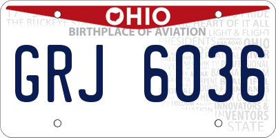OH license plate GRJ6036