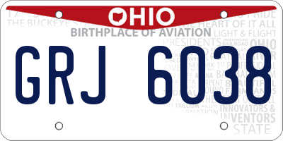 OH license plate GRJ6038