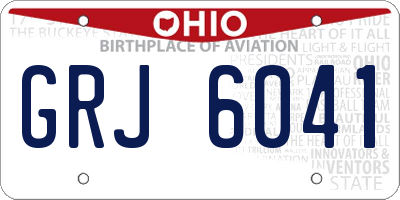 OH license plate GRJ6041