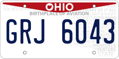 OH license plate GRJ6043