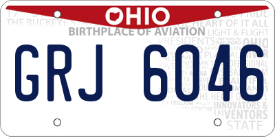 OH license plate GRJ6046