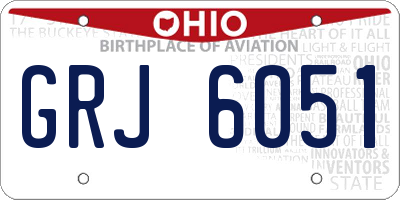 OH license plate GRJ6051