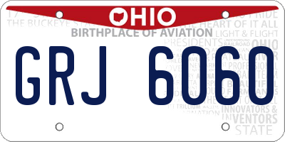 OH license plate GRJ6060