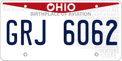 OH license plate GRJ6062