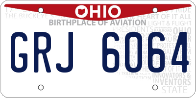 OH license plate GRJ6064