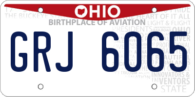 OH license plate GRJ6065