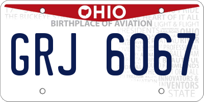 OH license plate GRJ6067