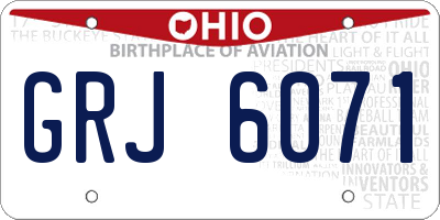 OH license plate GRJ6071