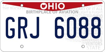 OH license plate GRJ6088