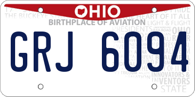 OH license plate GRJ6094